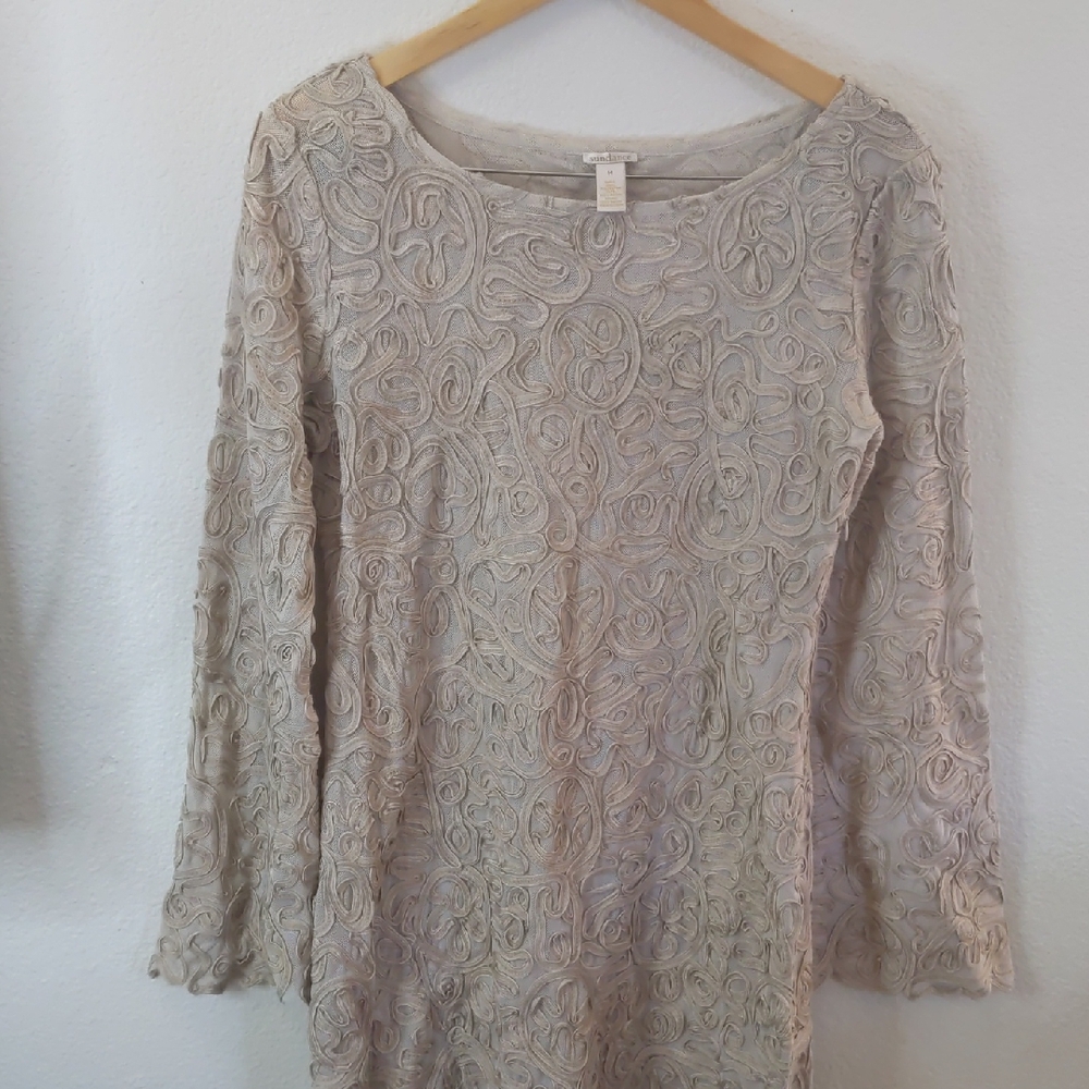 Sundance Beige Swirl Lace Dress